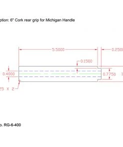 CRB 6" Straight Cork Rear Grip W/ Single Tenon - Super Grade
