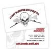 Mud Hole Custom Business Cards: Skull With Crossing Rods Gear