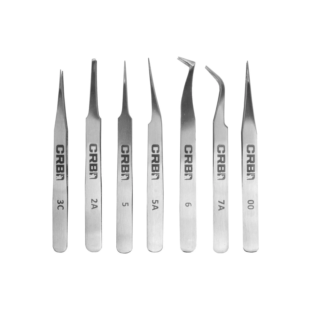 CRB 7-Piece Tweezer Set Finishing Tools 3 CRB 7-Piece Tweezer Set Finishing Tools