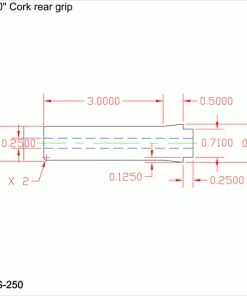 CRB Straight Rear Grip With Single Tenon For Spinning Rods