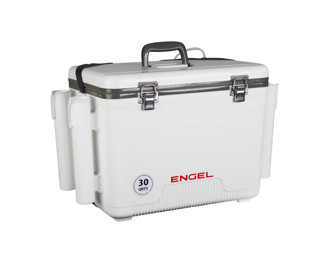 Engel USA Gear Engel 30QT Live Bait Dry Box/Cooler W/ Rod Holders 4 Engel USA Gear Engel 30QT Live Bait Dry Box/Cooler W/ Rod Holders