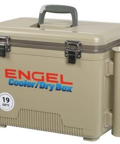 Engel USA Engel 19 Qt. Cooler/Dry Box With Rod Holders - Tan
