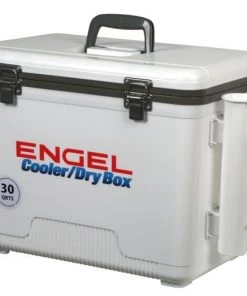 Engel USA Gear Engel 30 Qt. Cooler/Dry Box With Rod Holders - White