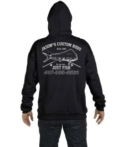 Mud Hole Gear Custom Hoodie: Vintage Distressed Fish And Rods