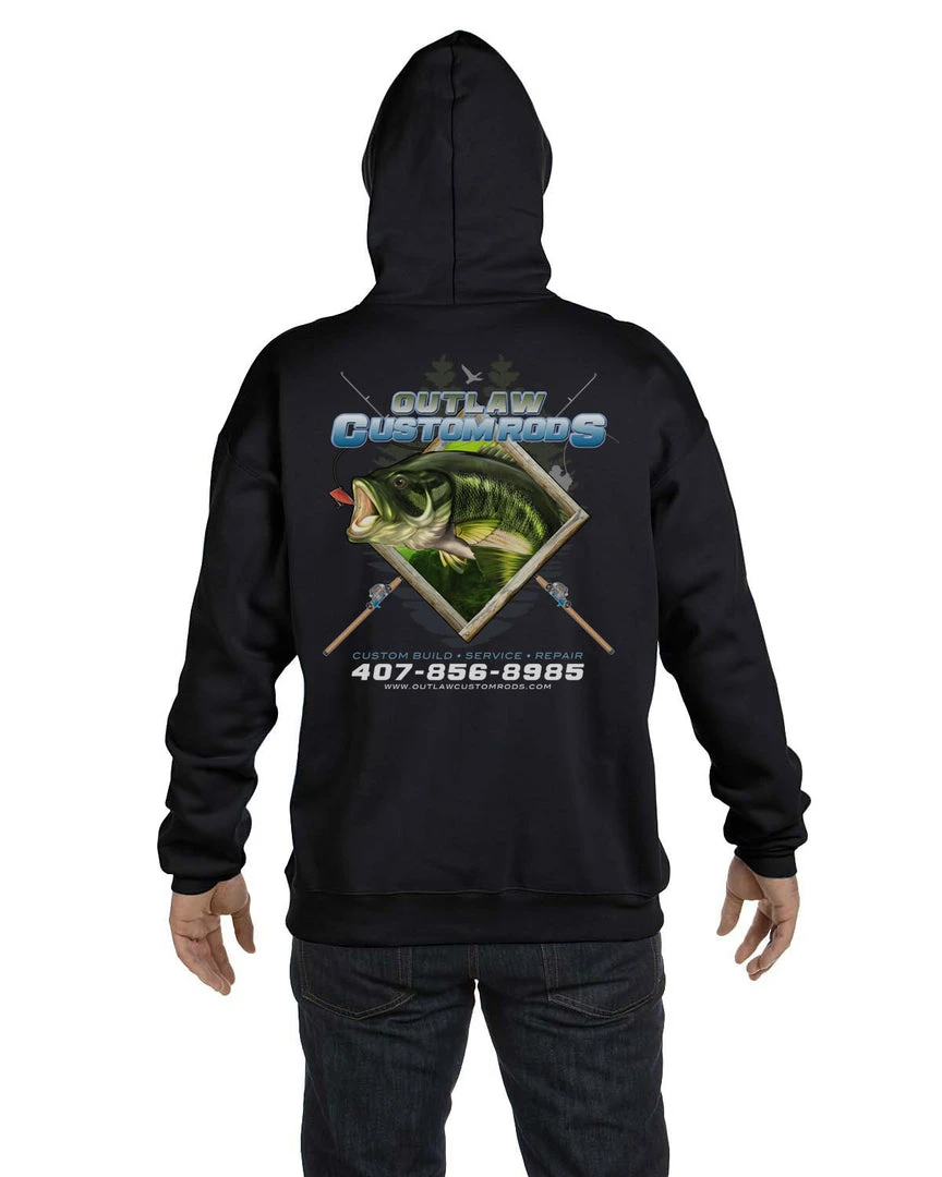 Mud Hole Gear Custom Hoodie: Largemouth Bass Chasing Lure 8 Mud Hole Gear Custom Hoodie: Largemouth Bass Chasing Lure