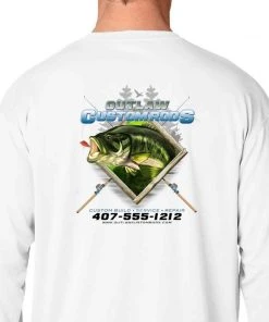 Mud Hole Long-Sleeve Mesh Performance Tee: Largemouth Bass Chasing Lure