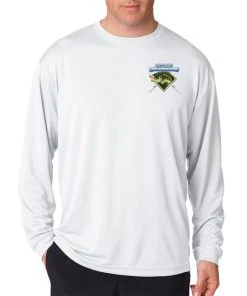 Mud Hole Long-Sleeve Mesh Performance Tee: Largemouth Bass Chasing Lure 11 Mud Hole Long-Sleeve Mesh Performance Tee: Largemouth Bass Chasing Lure