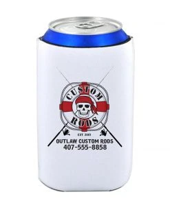 Mud Hole Gear Personalized Can Koozie 016 Pirate Skull Life Preserver