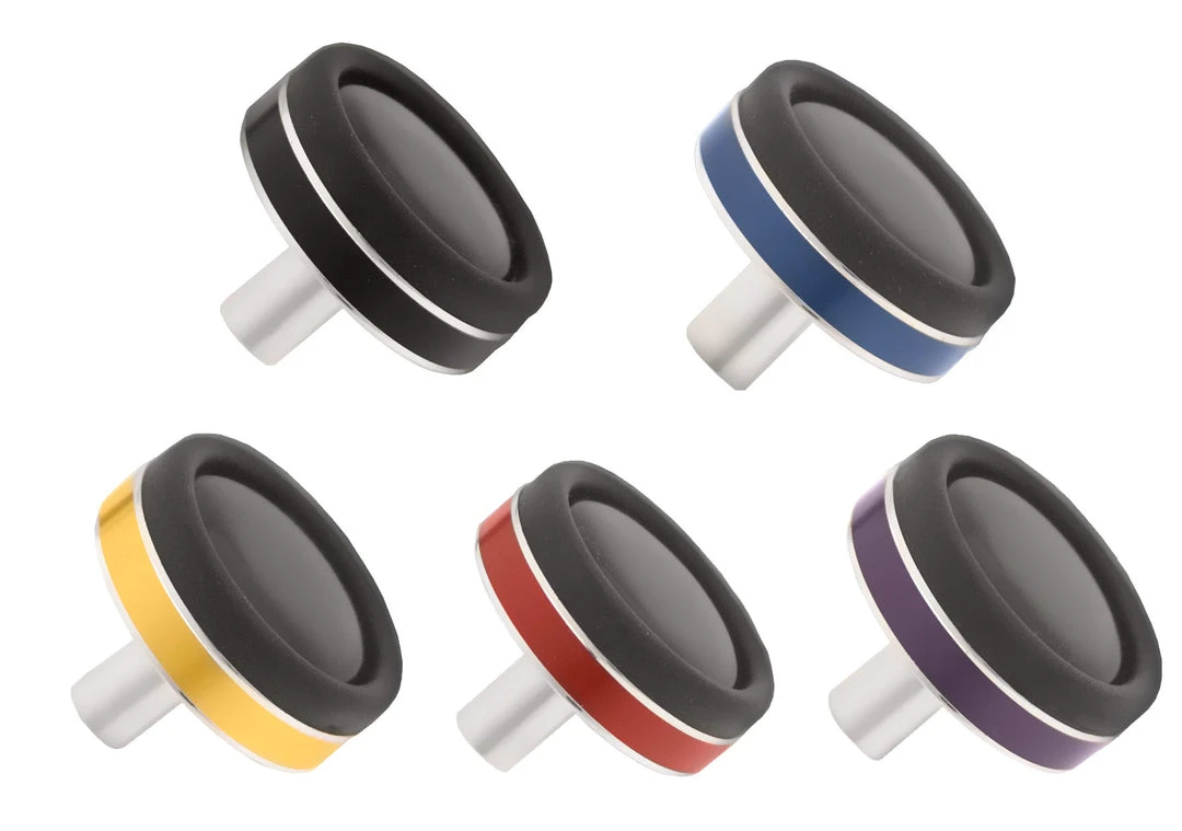 CRB Rubber Butt Cap With Designer Aluminum Trim Components 3 CRB Rubber Butt Cap With Designer Aluminum Trim Components