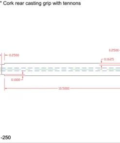 CRB Components Straight Rear Grip With Two Tenons For Casting Rods 11 CRB Components Straight Rear Grip With Two Tenons For Casting Rods