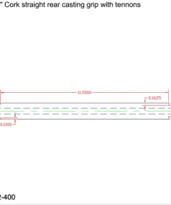 CRB Components Straight Rear Grip With Two Tenons For Casting Rods 12 CRB Components Straight Rear Grip With Two Tenons For Casting Rods
