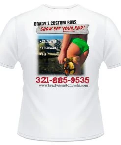 Mud Hole Gear Custom T-Shirt: Show 'Em Your Rod (Female Fly Angler)