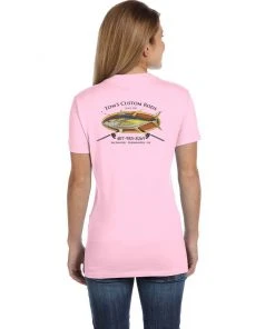 Mud Hole Women's Custom T-Shirt: Bamboo Frame With Crossing Rods Gear