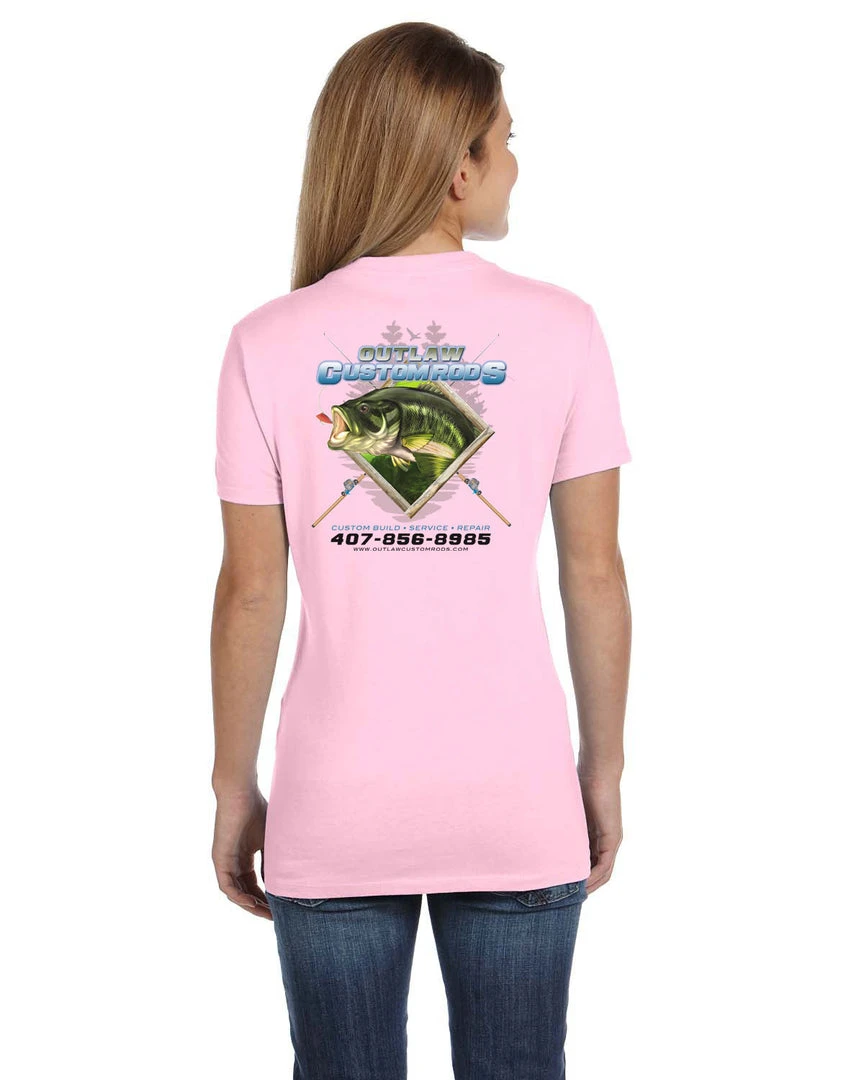 Mud Hole Gear Women's Custom T-Shirt: Largemouth Bass Chasing Lure 6 Mud Hole Gear Women's Custom T-Shirt: Largemouth Bass Chasing Lure